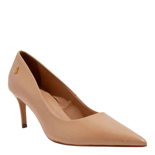 Scarpin Santa Lolla Bege Couro Salto Fino