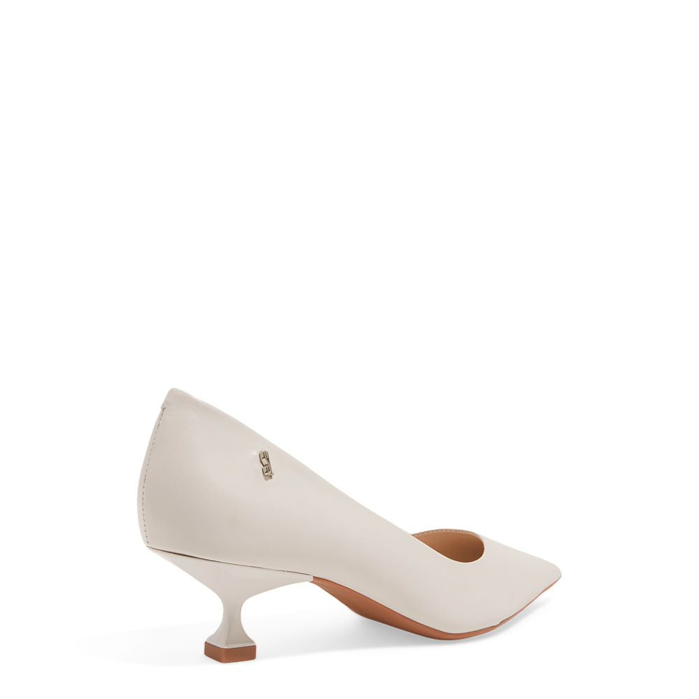 Scarpin Santa Lolla Couro Salto Baixo Branco