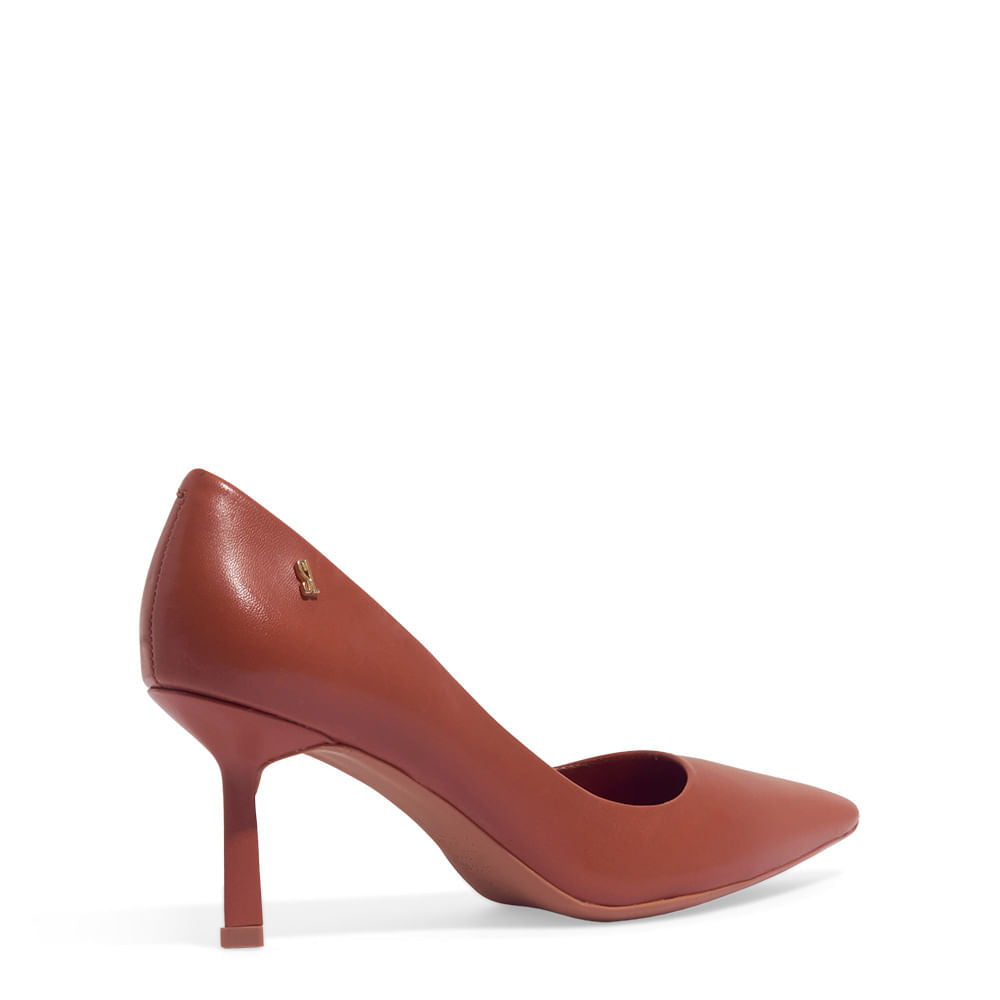 Scarpin Santa Lolla Marrom Couro Pelica