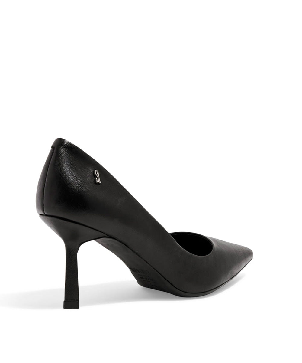 Scarpin Santa Lolla Preto Salto Médio Couro Pelica