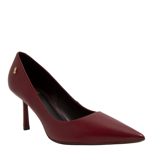 Scarpin Vinho Couro Santa Lolla Salto Médio