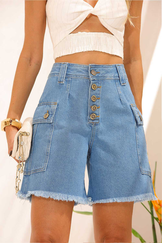 Short Jeans Botões Frontais Frysaide