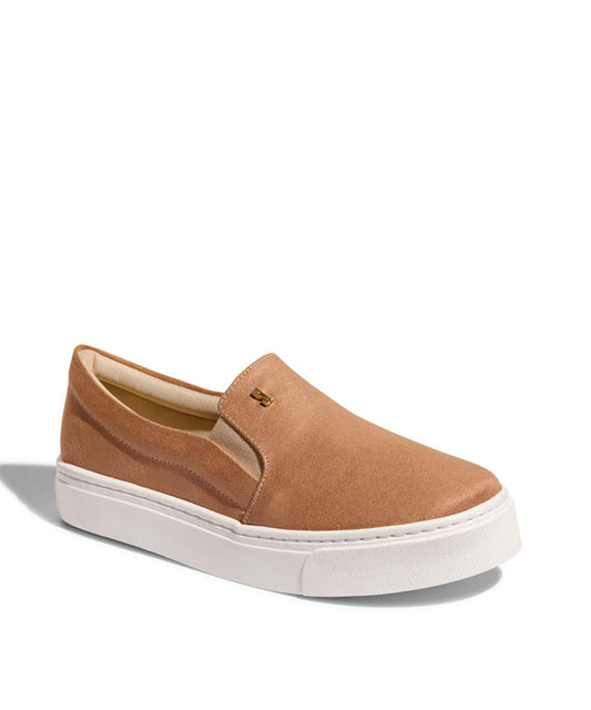Slip On Santa Lolla Nude Suede Sola Baixa