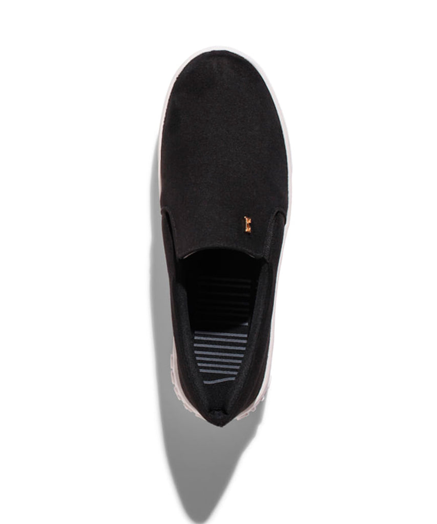 Slip On Santa Lolla Preto Suede Sola Alta