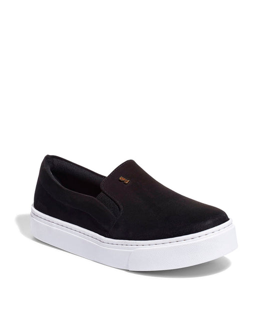 Slip On Santa Lolla Preto Suede Sola Baixa