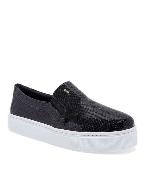 Slip On Santa Lolla Preto Veniz Sola Baixa
