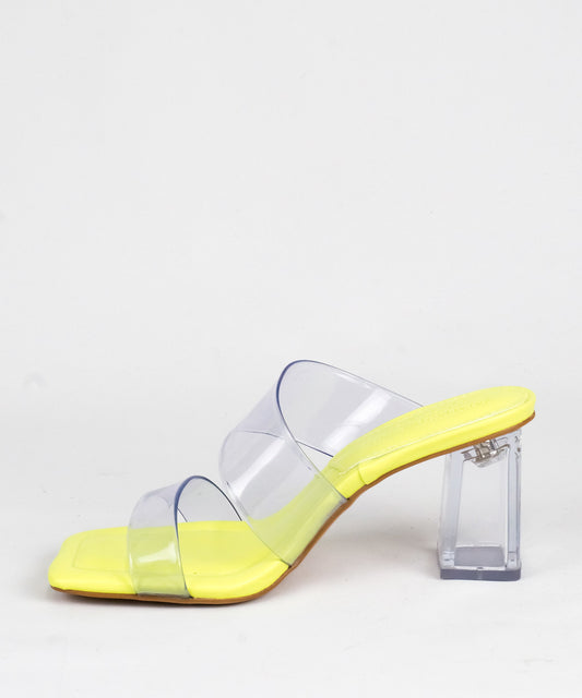 Tamanco Lia Line Lima Tiras Vinil Salto Acrílico - 2060.70398.1203.0037