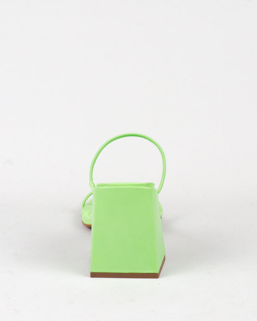 Tamanco Santa Lolla Menta Couro Tiras Salto Grosso