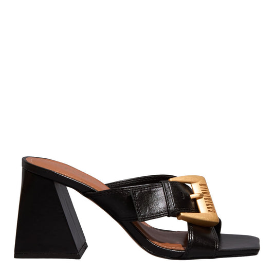 Tamanco Santa Lolla Preto Fivela Salto Bloco