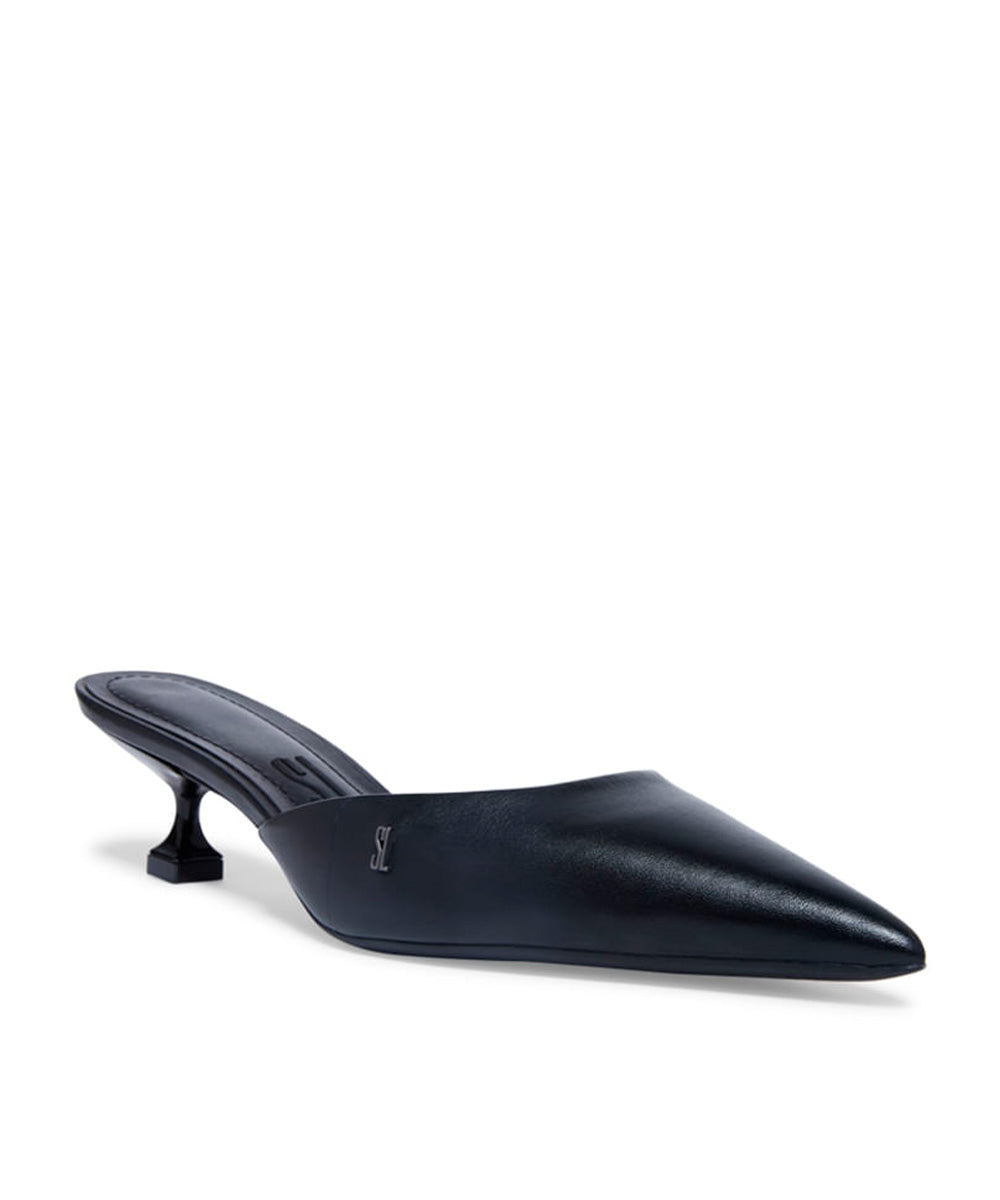 Tamanco Santa Lolla Preto Salto Baixo Bico Fino