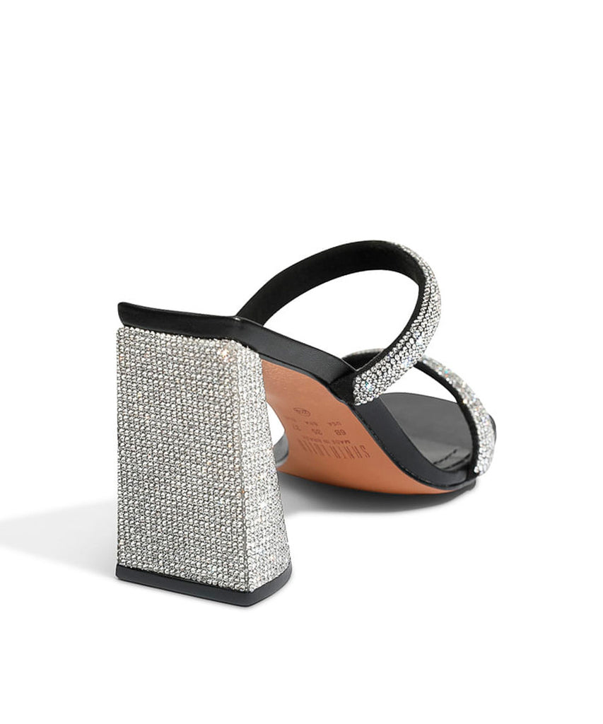 Tamanco Santa Lolla Preto Salto Grosso Strass