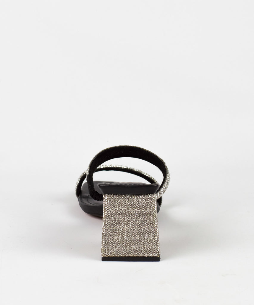 Tamanco Santa Lolla Preto Strass Salto Grosso