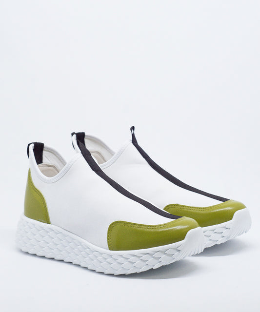 Tênis Lialine Branco/Pistache Lycra - 1963.9939