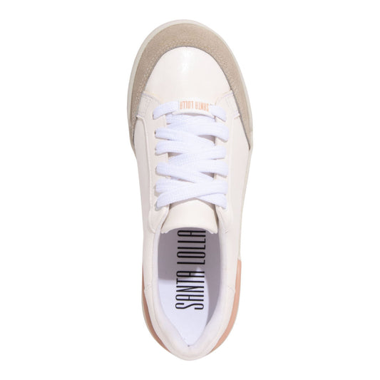 Tênis Santa Lolla Branco Casual Couro Camurça