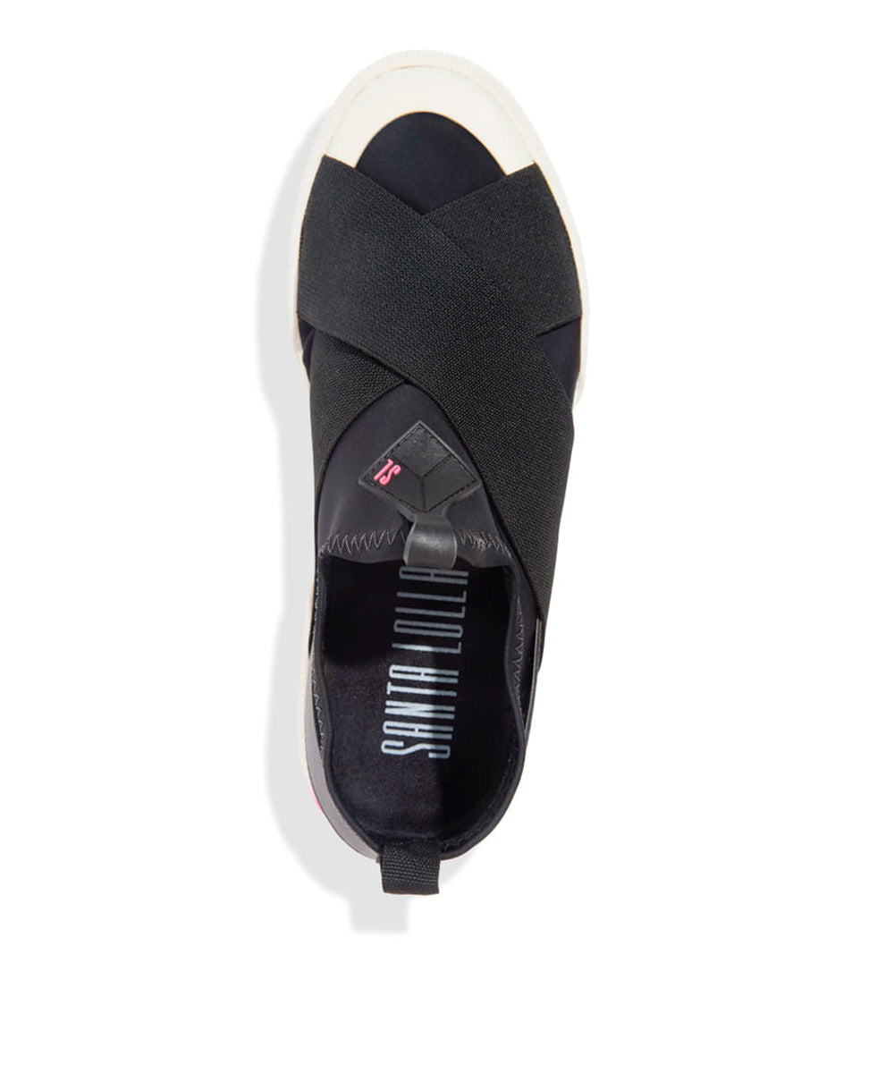 Tênis Santa Lolla Neoprene Preto Faixas Elástico