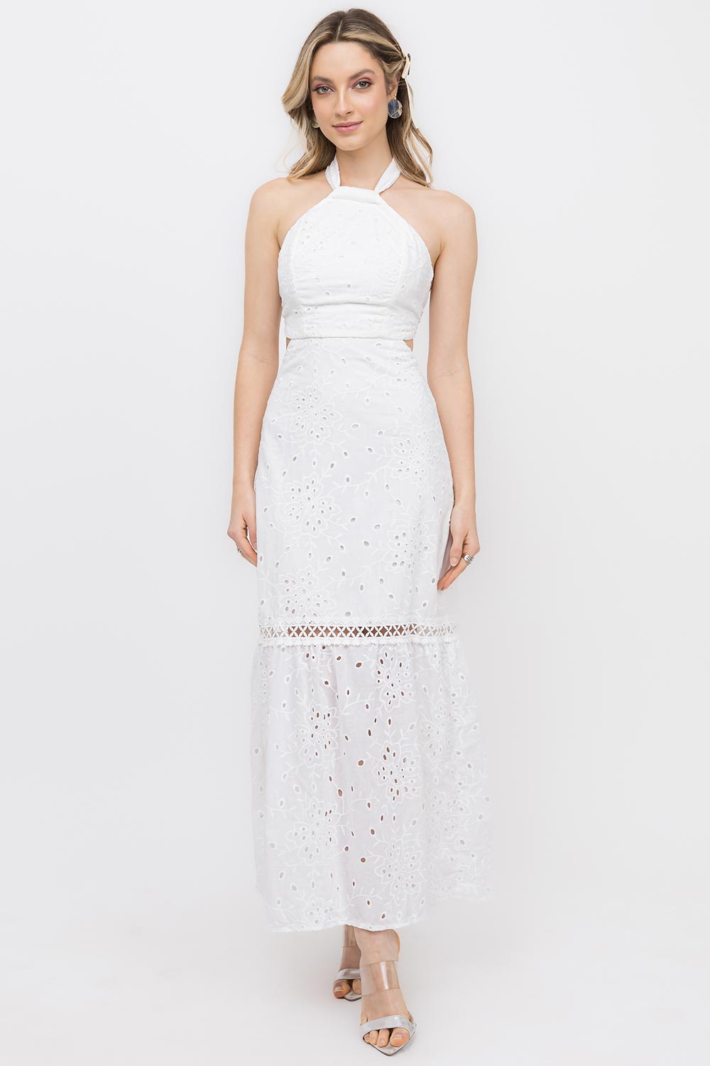 Vestido Laise Branco Entremeio Frysaide