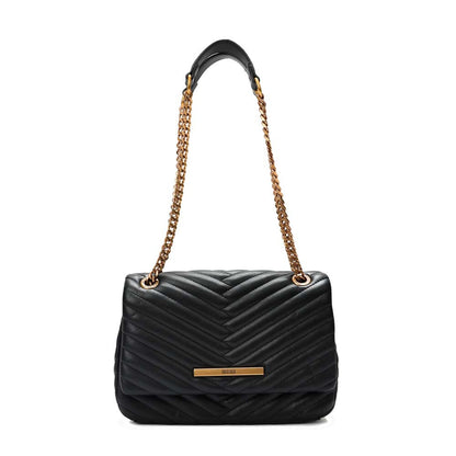 Bolsa Transversal Santa Lolla Preta Matelassê Corrente