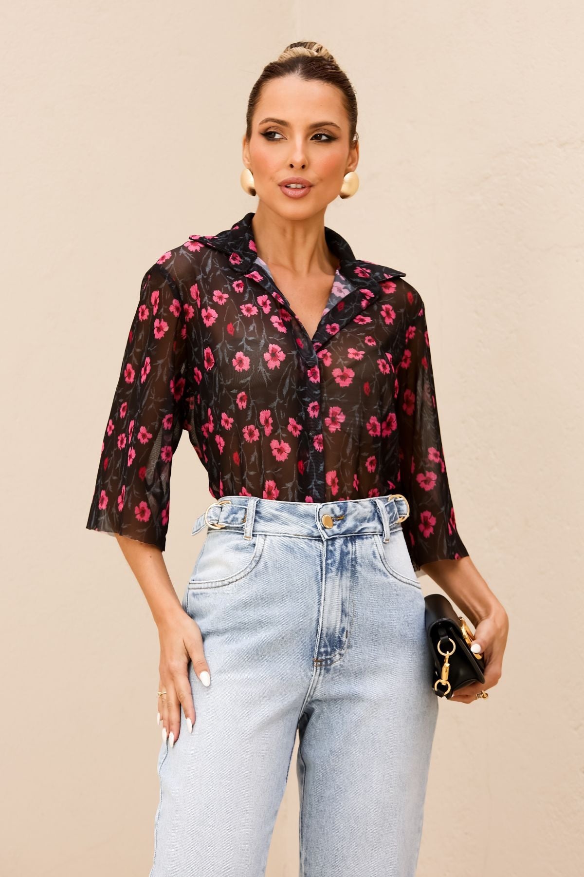 Calça Mom Jeans Frysaide Cintura Alta