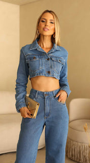 Jaqueta Jeans Curta Frysaide