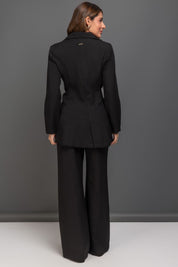 Blazer Preto Alfaiataria Com Ombreiras Frysaide