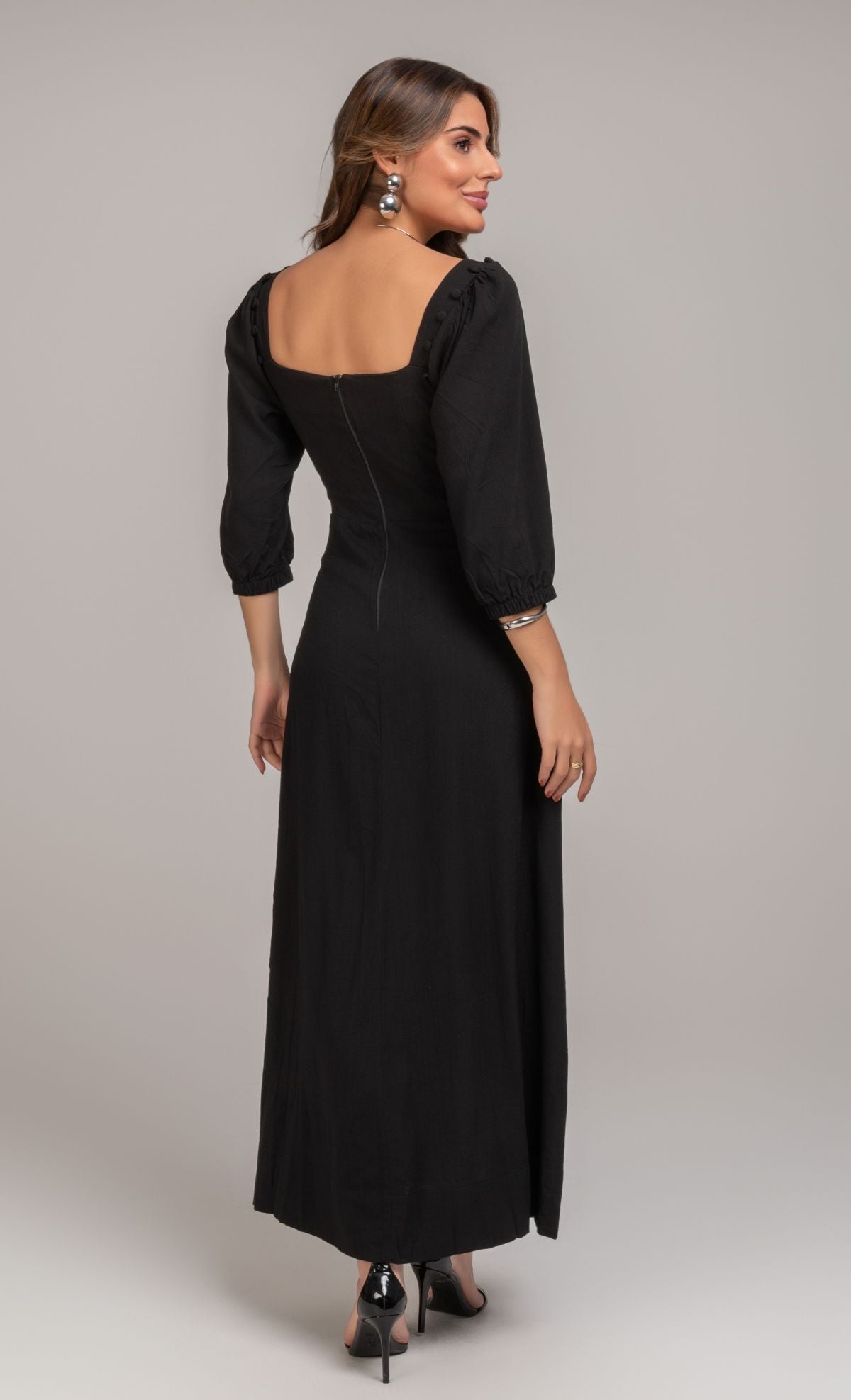 Vestido Preto Manga Removivel Frysaide