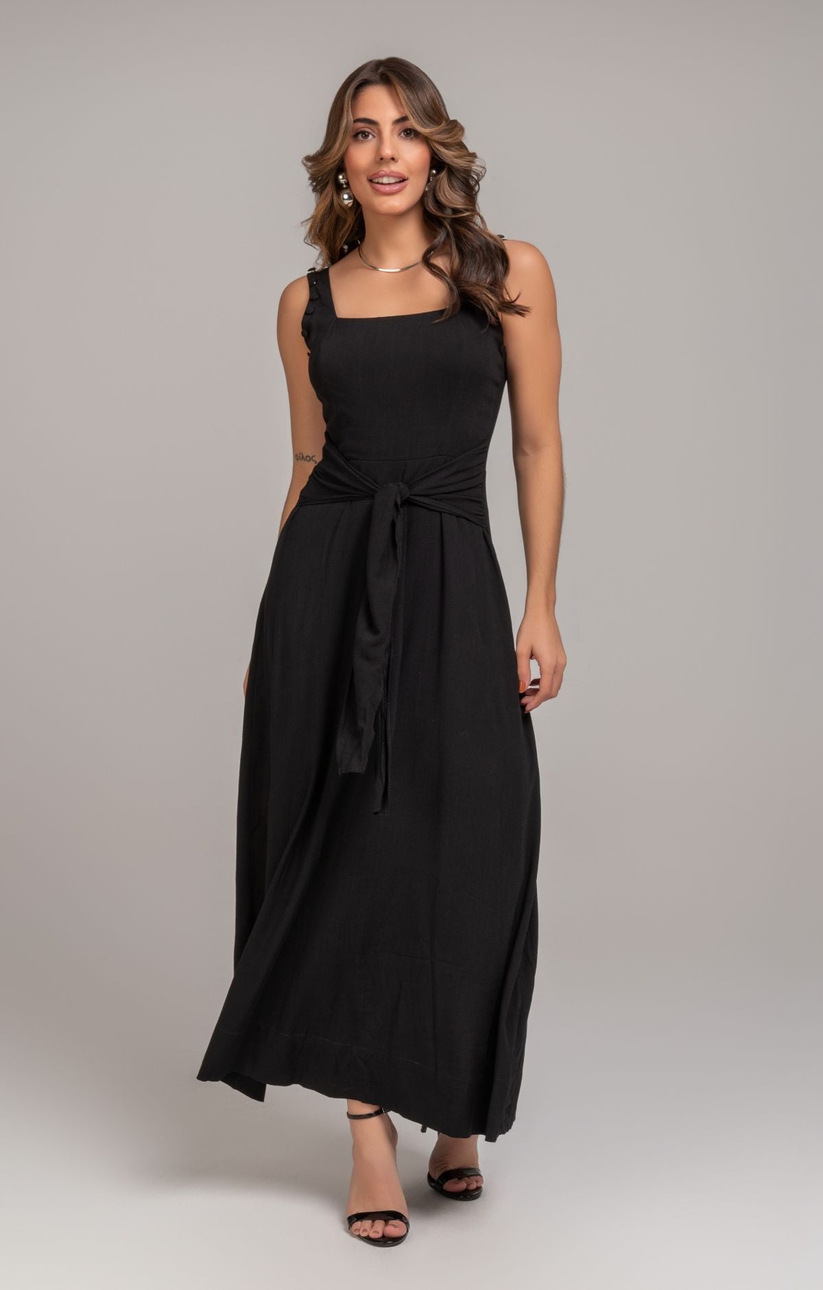 Vestido Preto Manga Removivel Frysaide