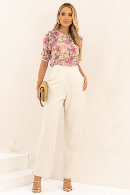 Blusa De Tule Estampada Brisa Leve Frysaide