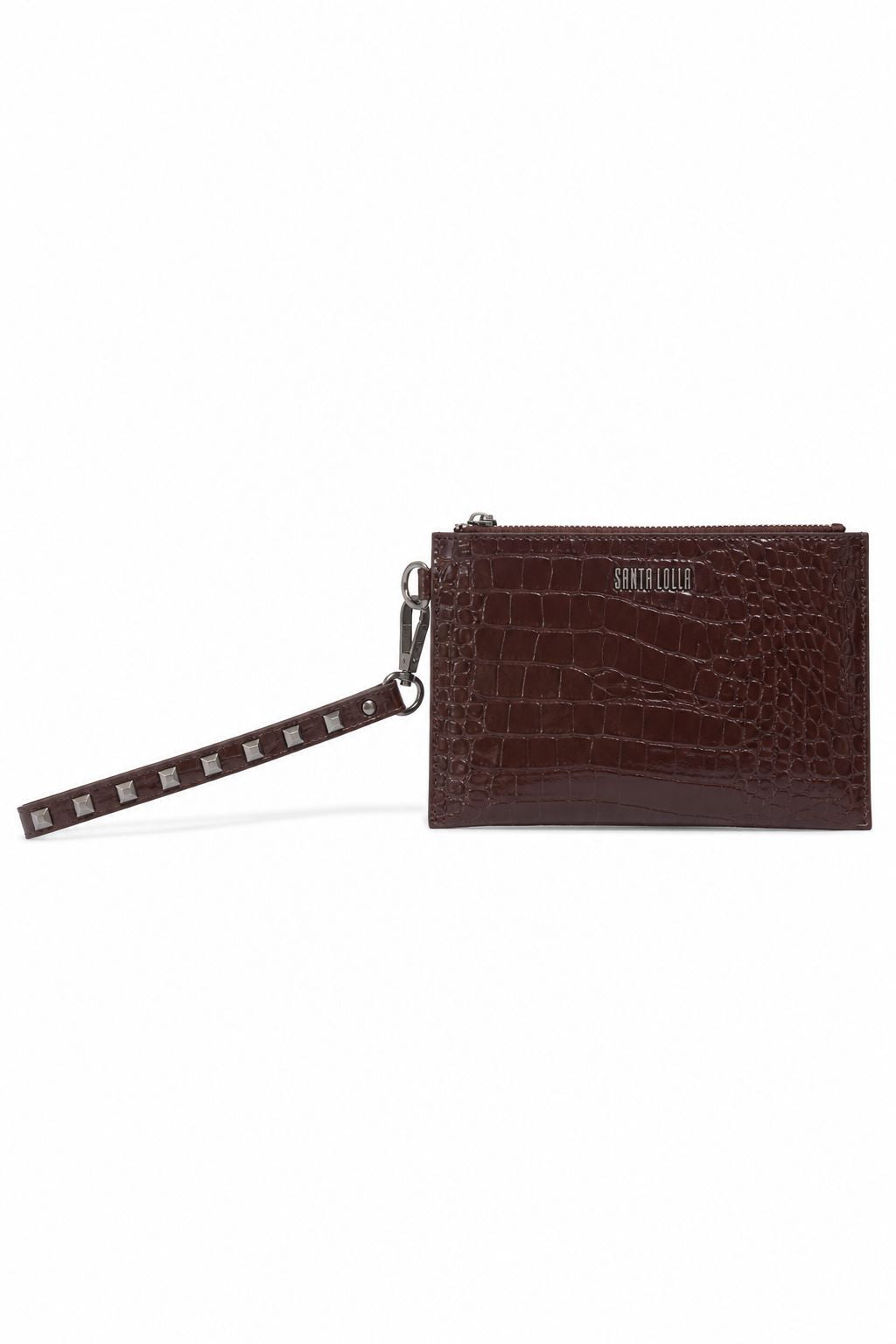 Clutch Santa Lolla Material Marrom Alça Mão