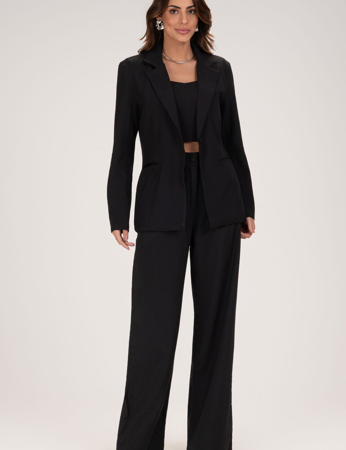 Blazer Frysaide Preto Alfaiataria Lapela