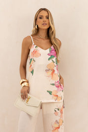 Blusa Alongada De Linho Estampa Brisa Leve Frysaide