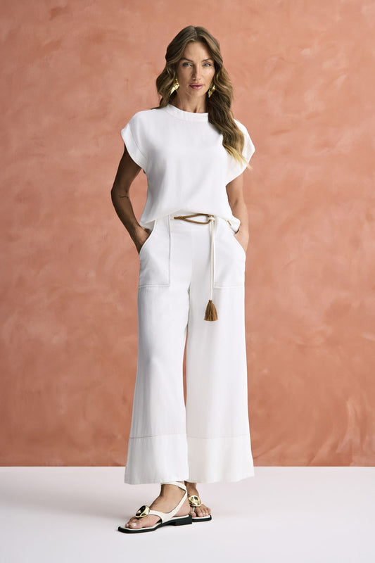 Blusa Botões No Ombro Off White Meia Loka