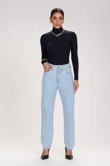 Blusa Cacharrel Frysaide Preta Canelada Ajustada