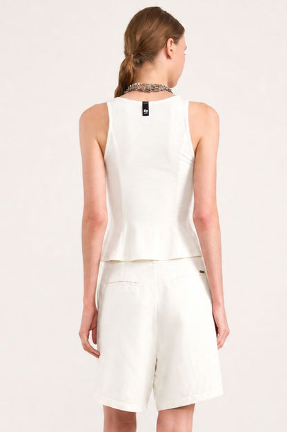 Blusa Colcci Off White Decote V Barra Peplum