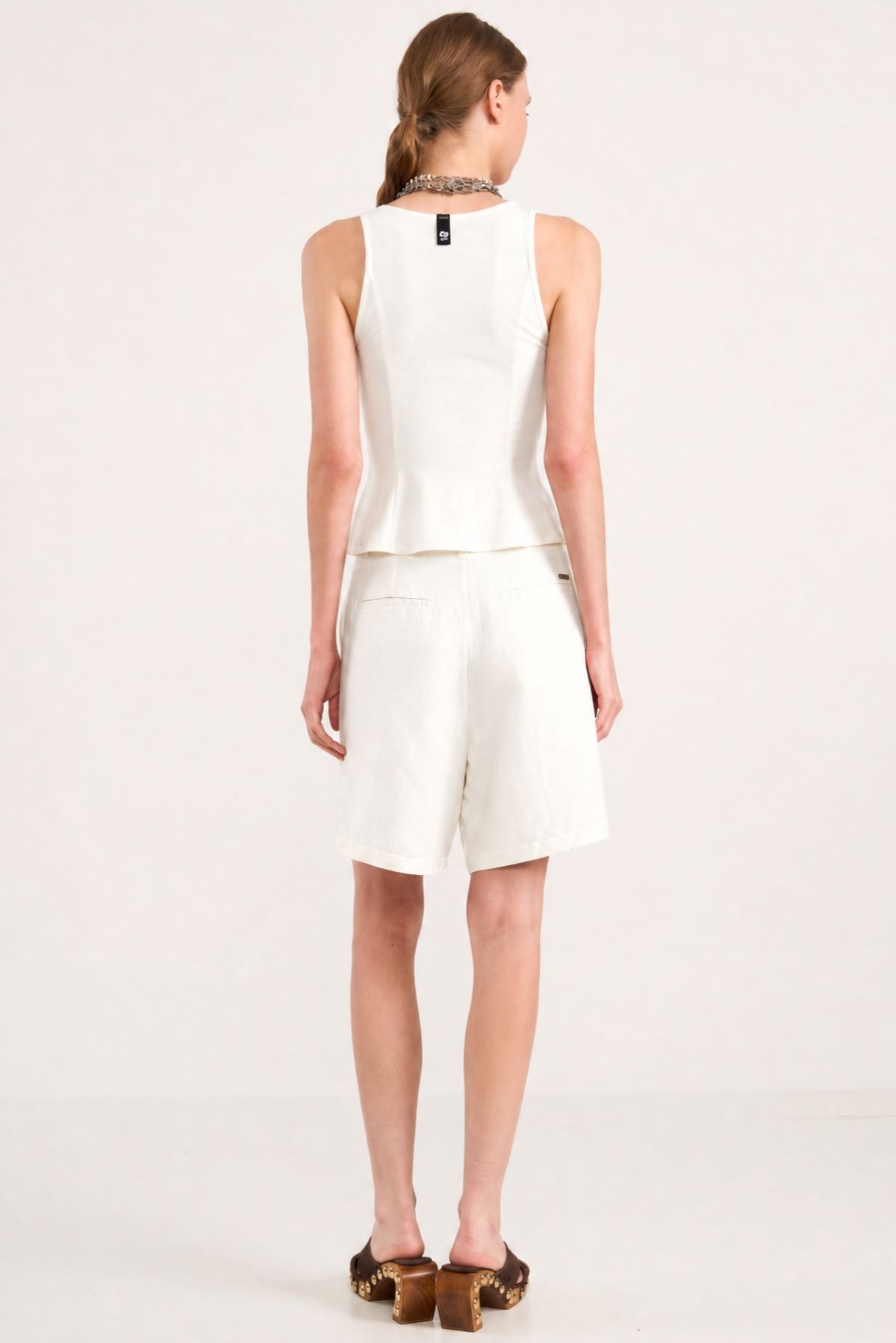Blusa Colcci Off White Decote V Barra Peplum