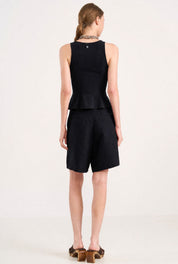 Blusa Colcci Preta Decote V Peplum