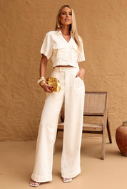 Blusa Cropped Frysaide Off White Sarja Bolsos