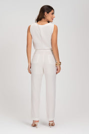 Blusa De Linho Off White Com Babado Frysaide