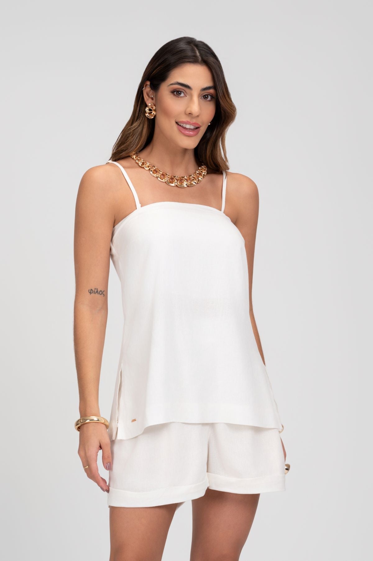 Blusa De Linho Off White Frysaide