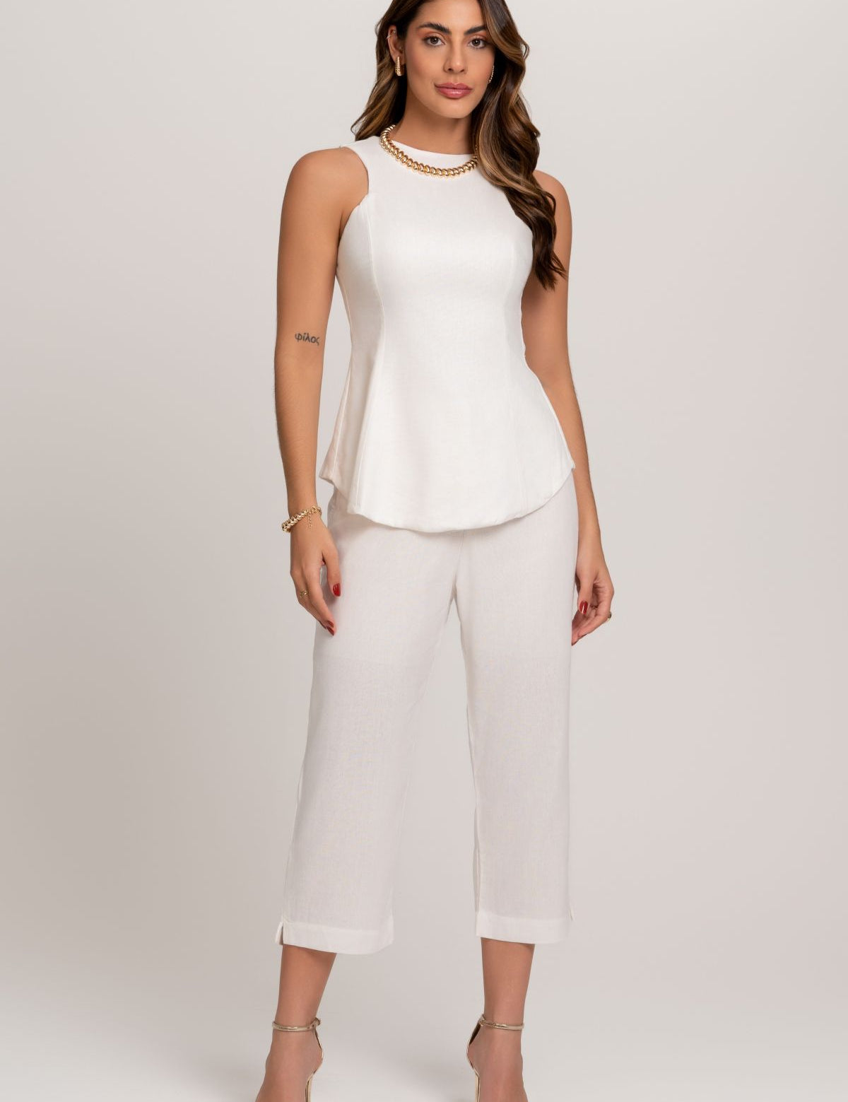 Blusa De Linho Yasmin Off White Frysaide 