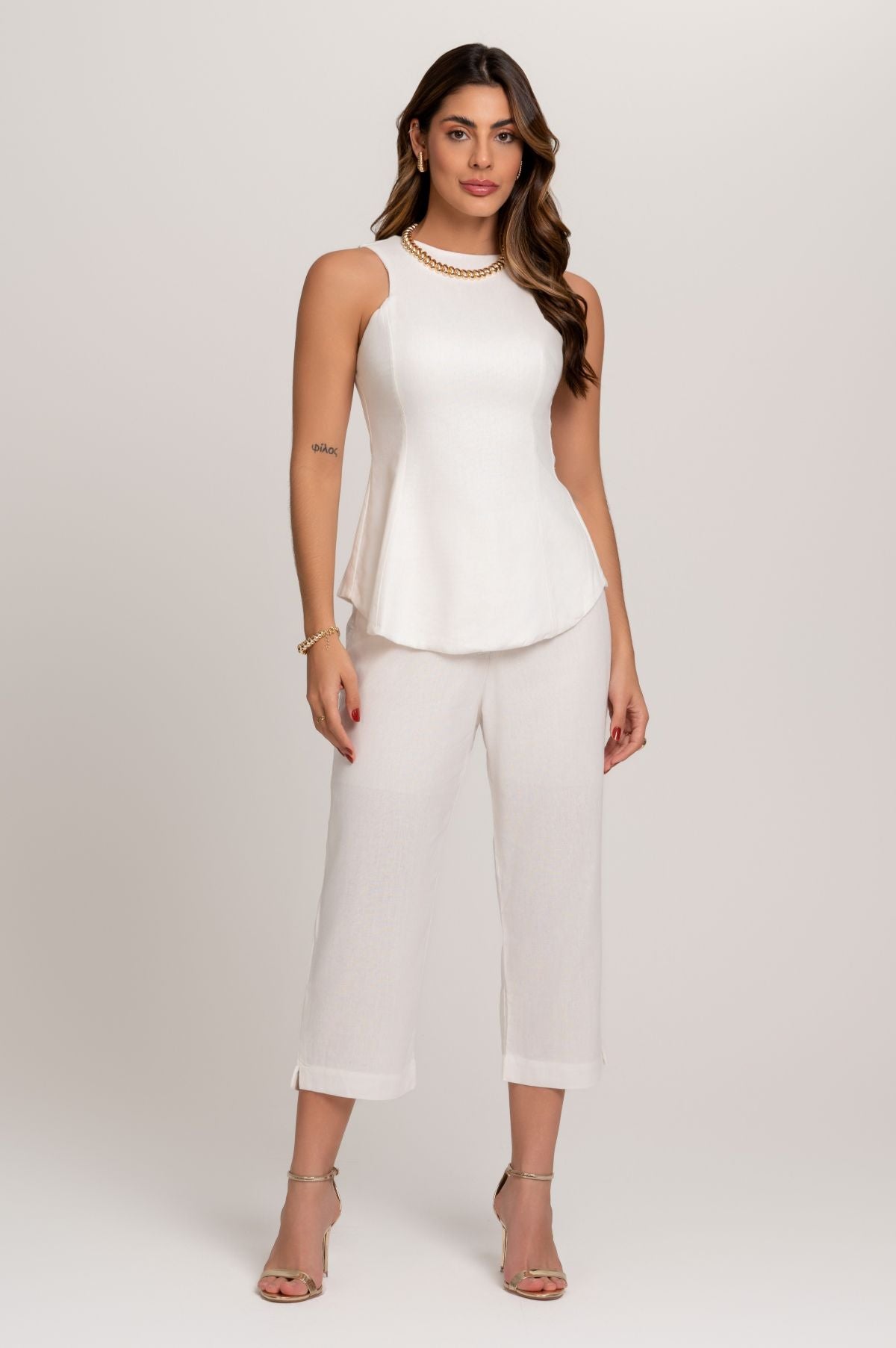 Blusa De Linho Yasmin Off White Frysaide 