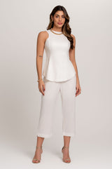 Blusa De Linho Yasmin Off White Frysaide
