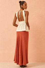 Blusa Flo Maria Off White Laise Costas Abertas