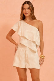 Blusa Flo Maria Off White Um Ombro Só
