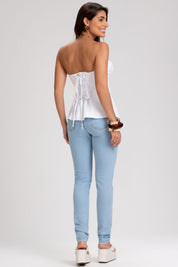 Blusa Frysaide Branca Tomara Que Caia Amarração