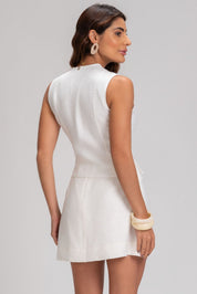 Blusa Frysaide Off White Botões Perolados
