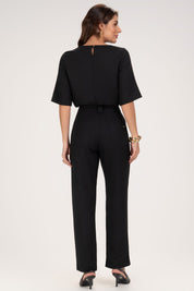 Blusa Frysaide Preta Linho Pregas Frontais