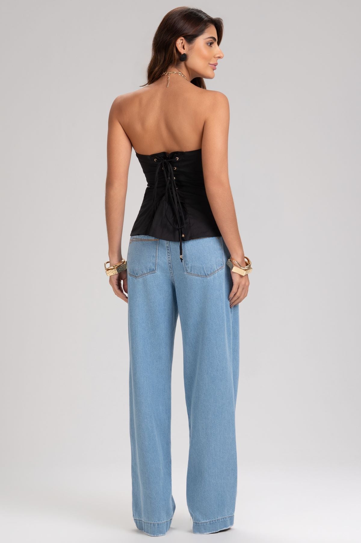 Blusa Frysaide Preta Tomara Que Caia Espartilho