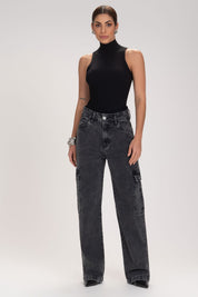 Blusa Frysaide Preta Tricô Gola Alta