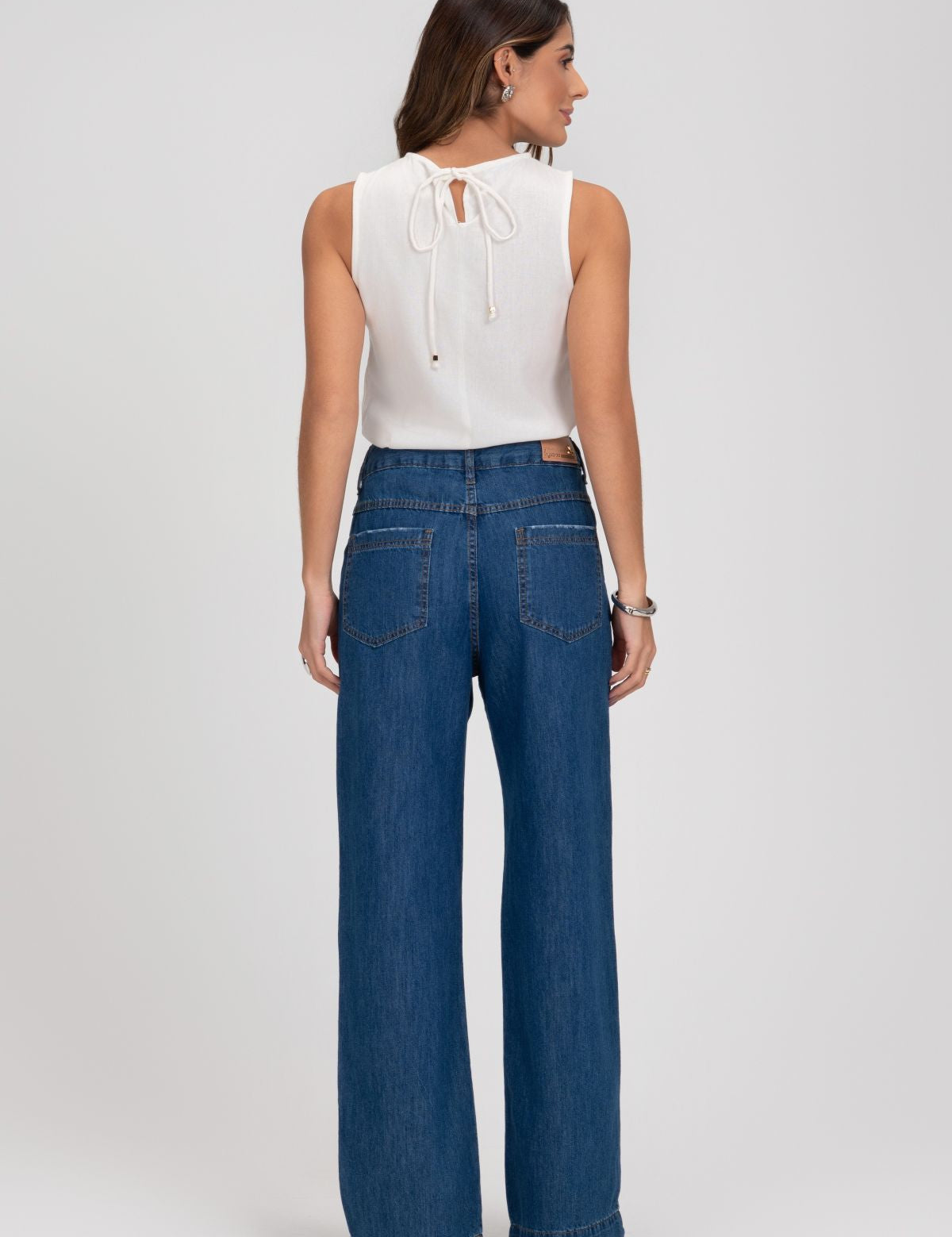 Blusa Linho Off White Renda Guipir Frysaide