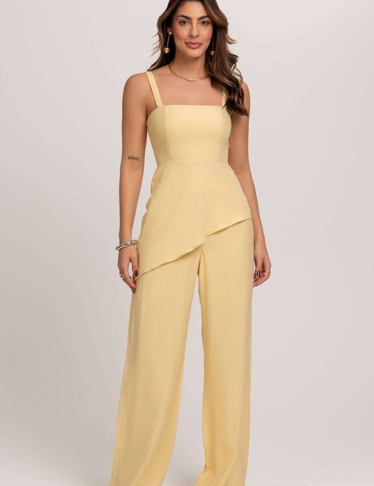 Blusa Monique De Alfaiataria Amarela Frysaide